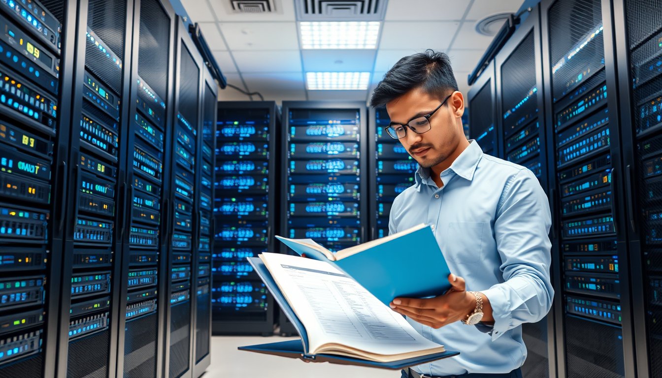 IT manager reviewing Windows Server licensing costs and core counts in a Bangalore server room